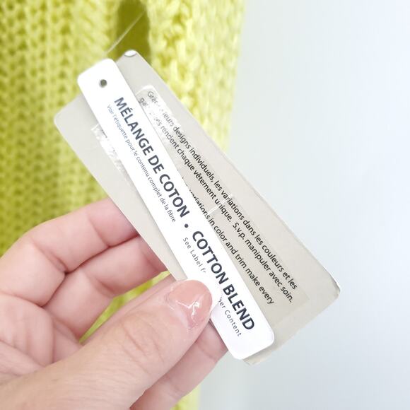 RD Cloth. Relaxed Boxy Cozy Oversized Candy Coated Lime Green Sweater Tunic M - Picture 9 of 16